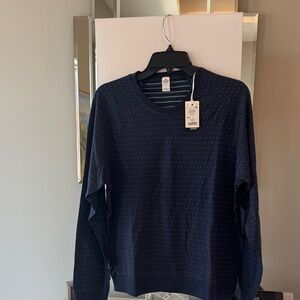Marine Layer Navy Dot-Print Pullover Sweatshirt